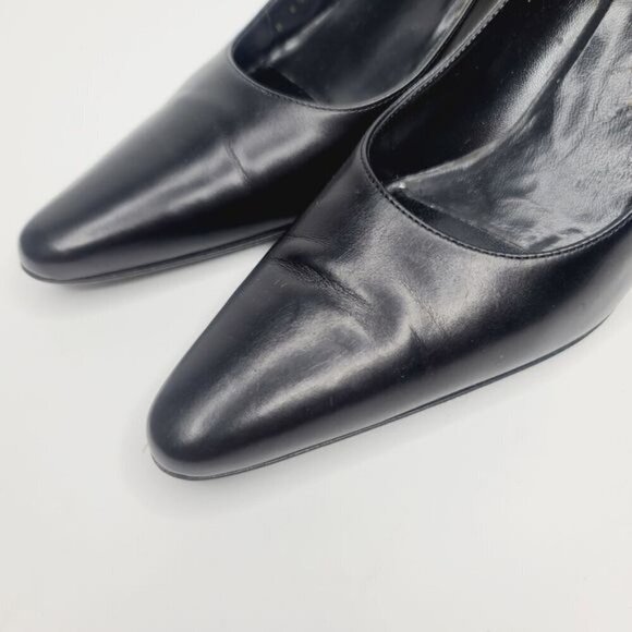 Bruno Magli Classic Black Leather Pointed Toe Kitten High Heel Size 6 1/2 - Picture 11 of 16